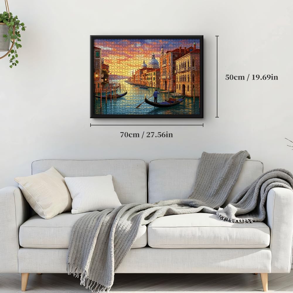 1000 Piece Puzzle for Adults, Jigsaw Puzzle,Grand Canal in Venice Jigsaw Puzzles 1000 Pieces Birthday Party for Family Funny Puzzle for Adults