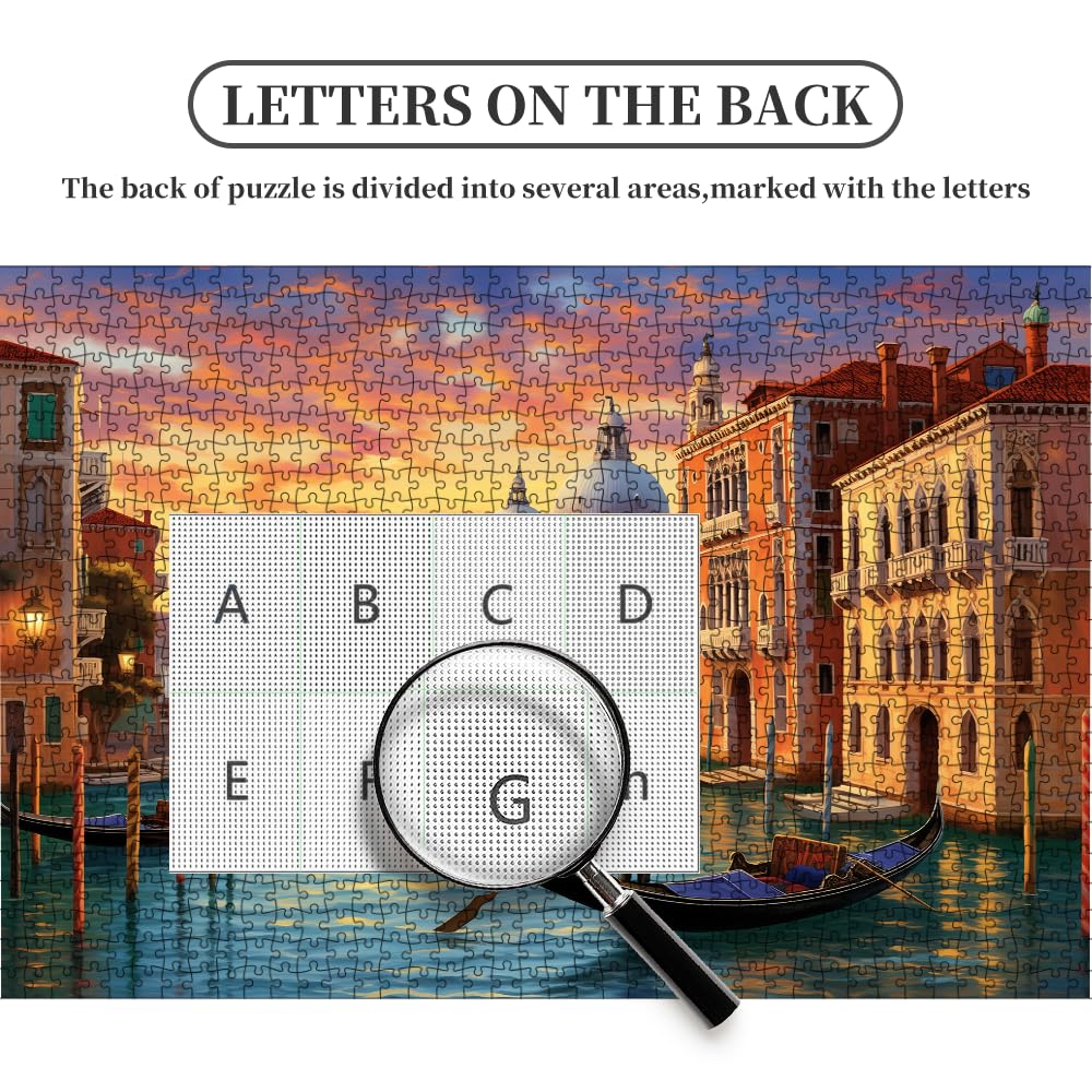 1000 Piece Puzzle for Adults, Jigsaw Puzzle,Grand Canal in Venice Jigsaw Puzzles 1000 Pieces Birthday Party for Family Funny Puzzle for Adults